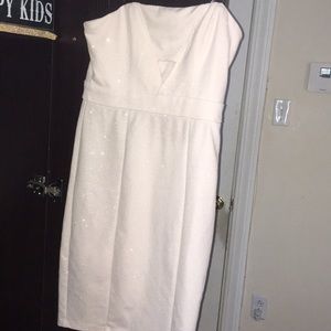 Sparkly off white strapless dress